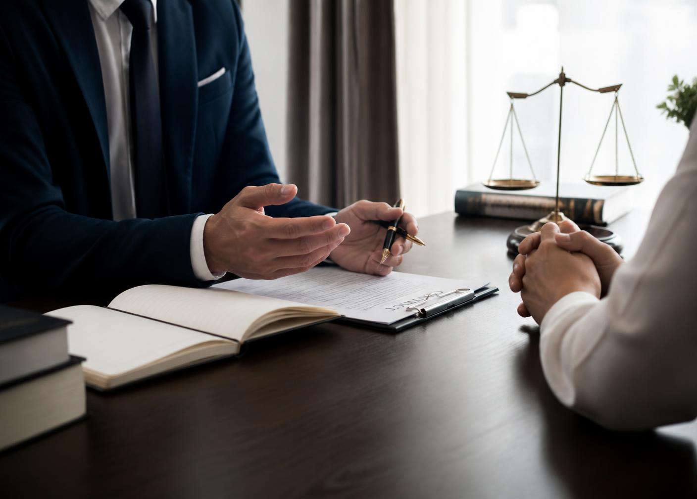 Advocate meeting a client
